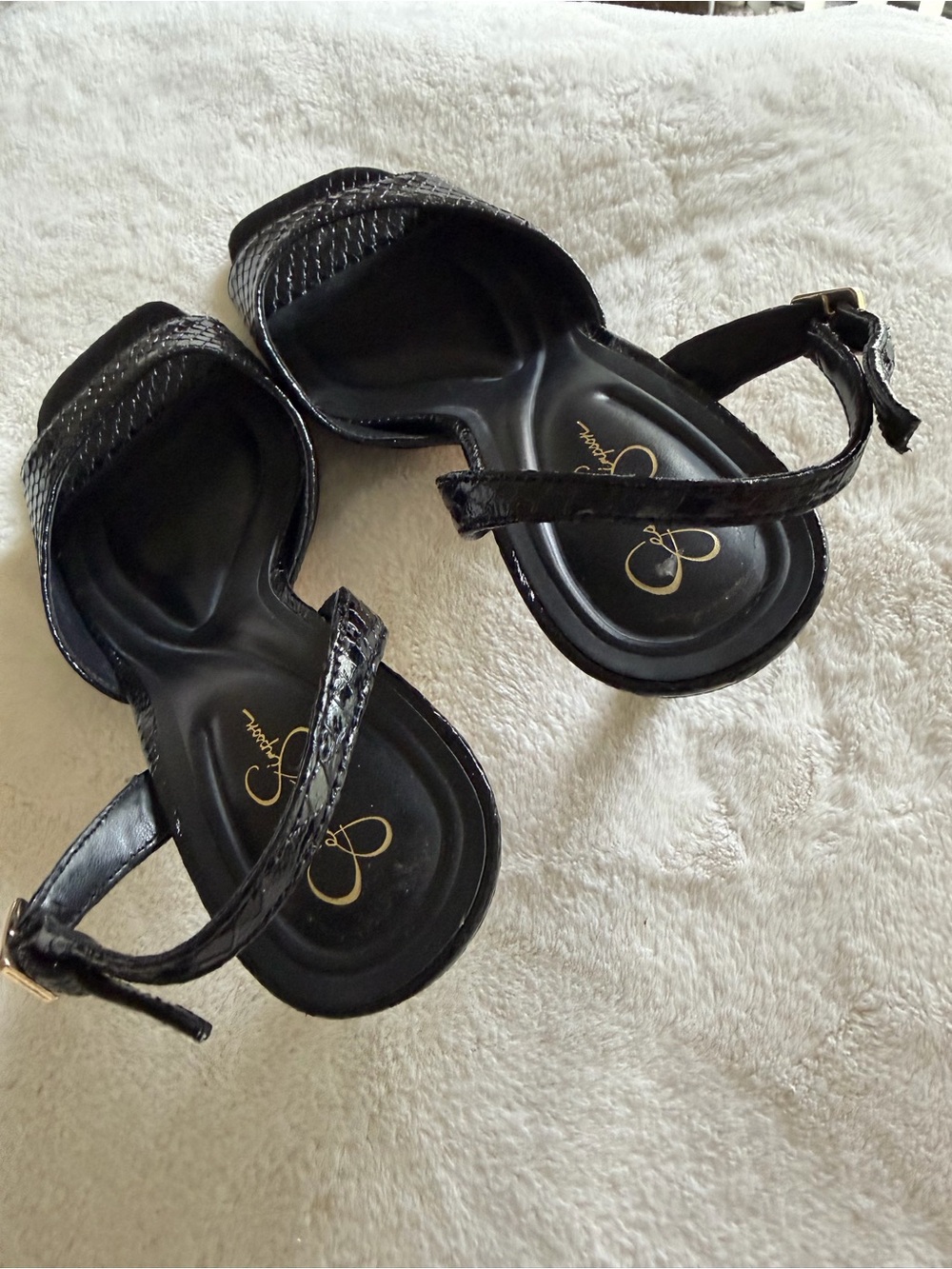 Black snakeskin Slingback Heels - Picture 3 of 5